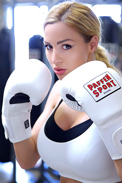 Jordan Carver in 'The Luckiest Box Trainer On Earth' via Pinup Files