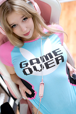Anastasia Savage in 'Busty Blonde Gamer Girl' via Suicide Girls